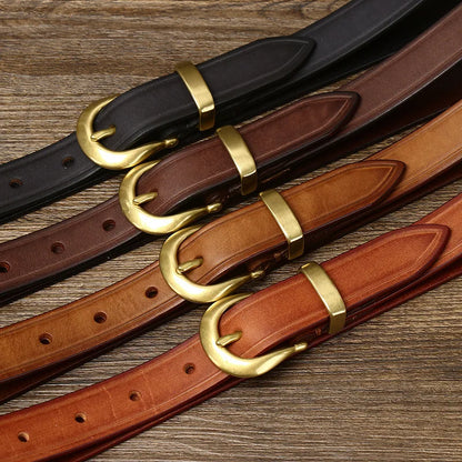 Brass Pin Leather Belt