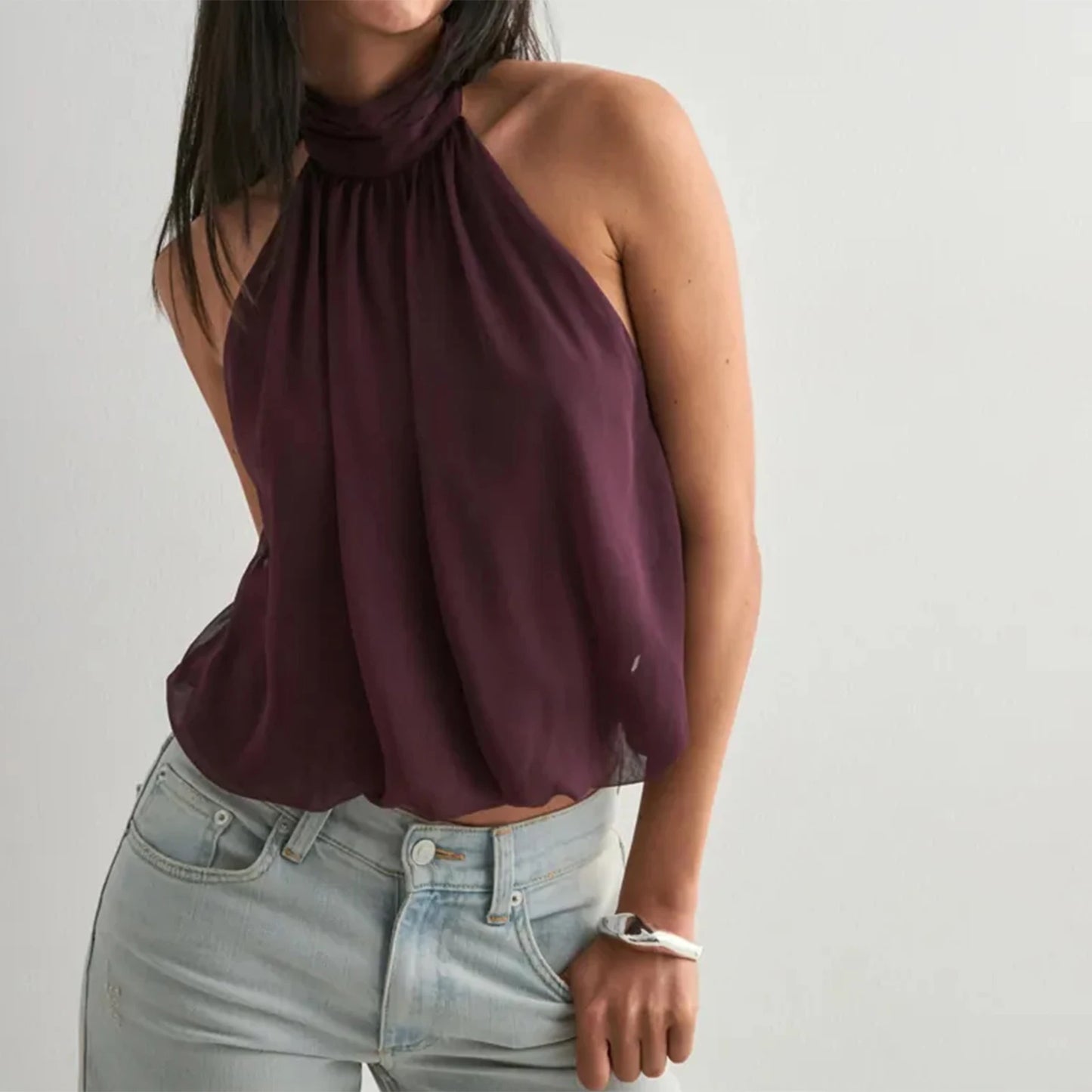 Luna High-Neck Halter Top