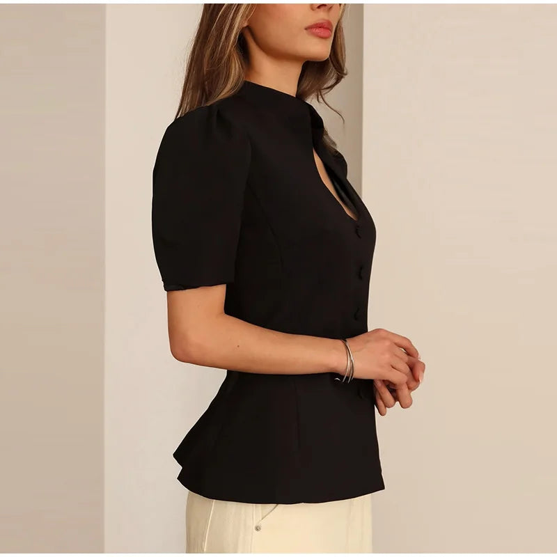 Keyhole Notch Blouse