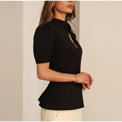 Keyhole Notch Blouse