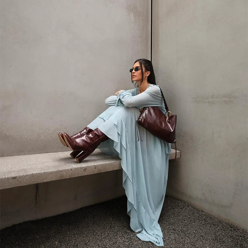 Sky Ruffle Maxi