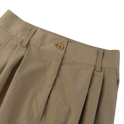 Wide-Leg Pleat Trousers