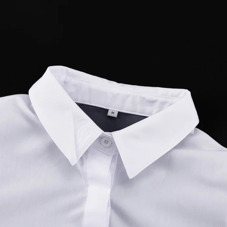 Sheer Panel Cropped Shirt