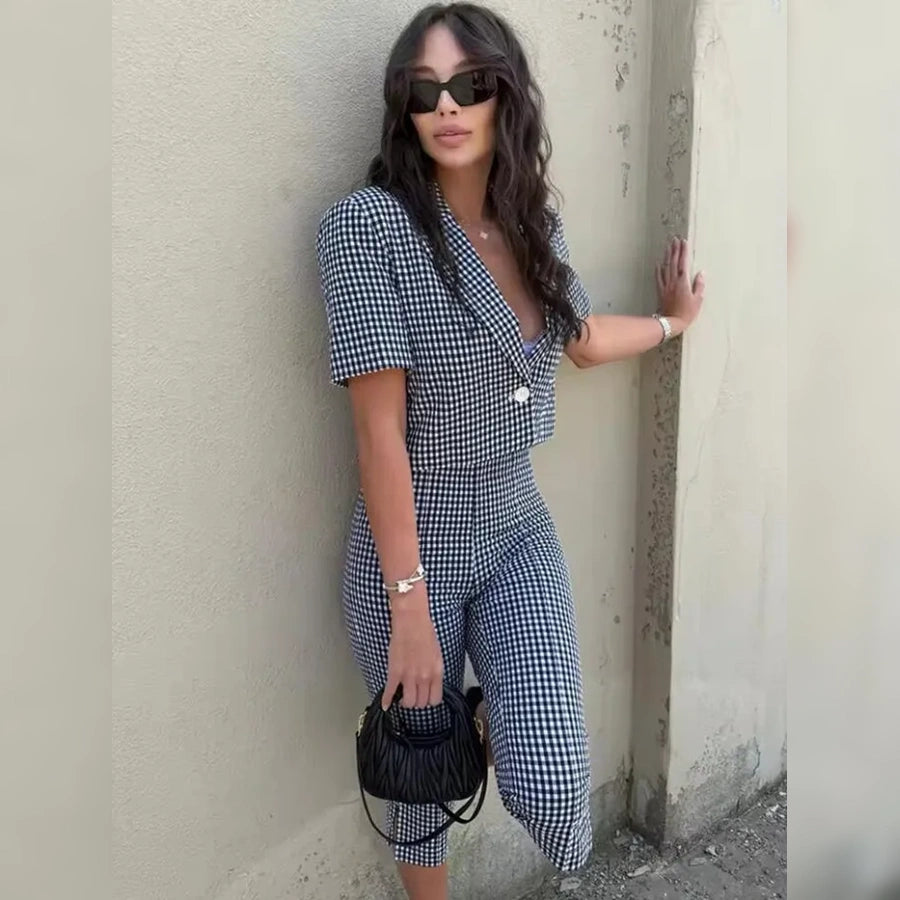 Gingham Two-Piece Set
