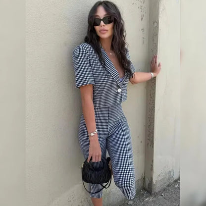 Gingham Two-Piece Set