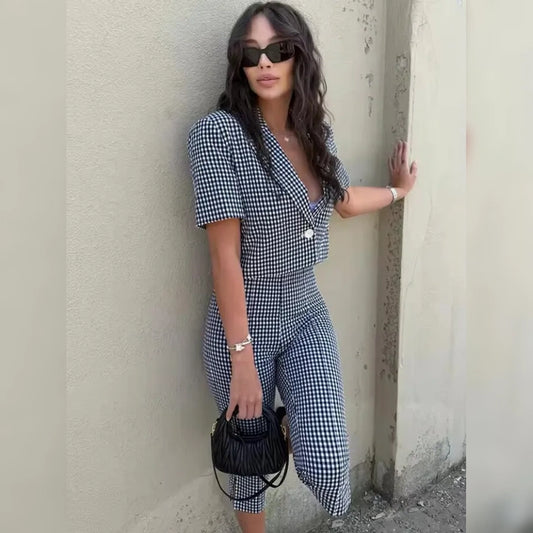 Gingham Two-Piece Set
