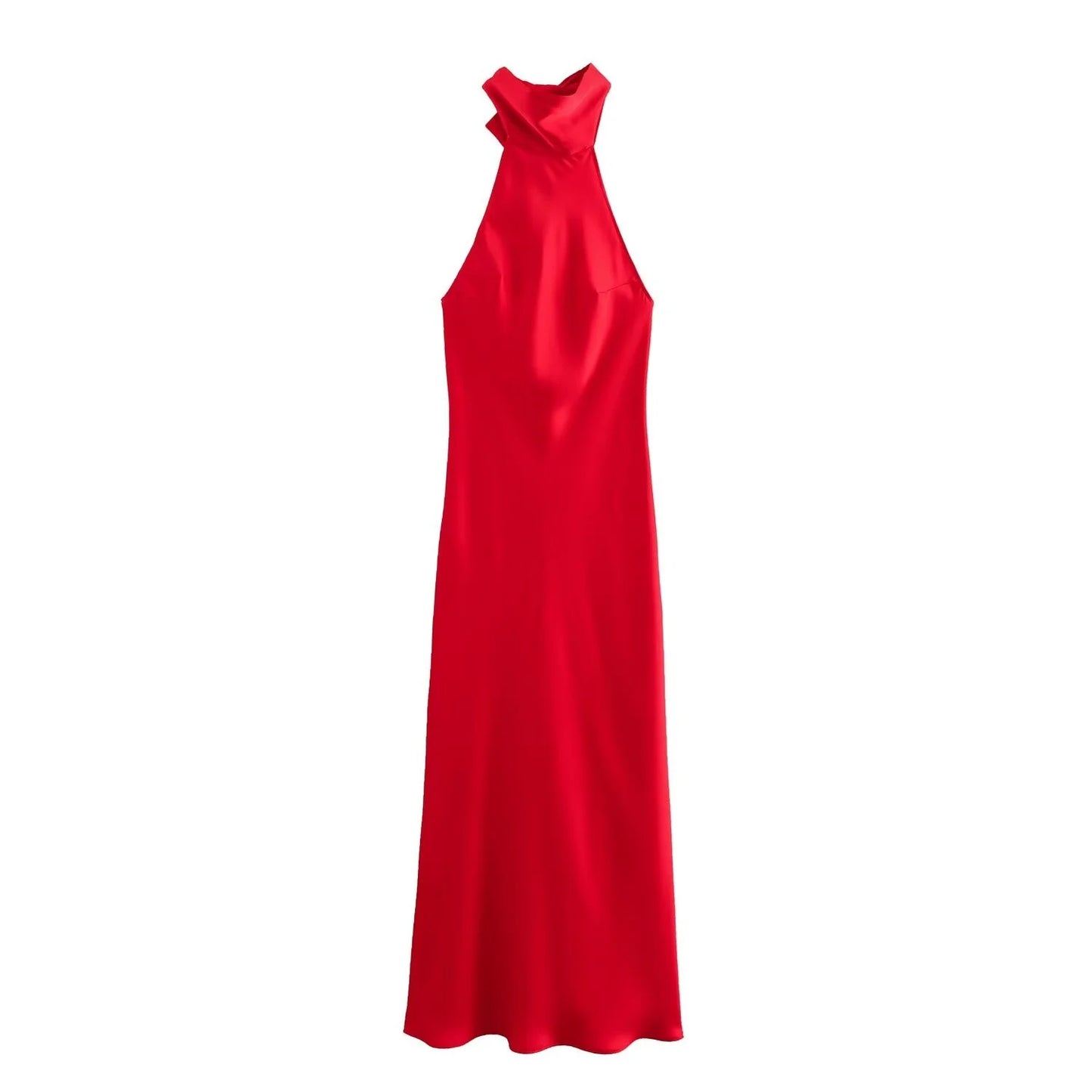 Draped Halter Maxi Dress