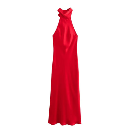 Draped Halter Maxi Dress