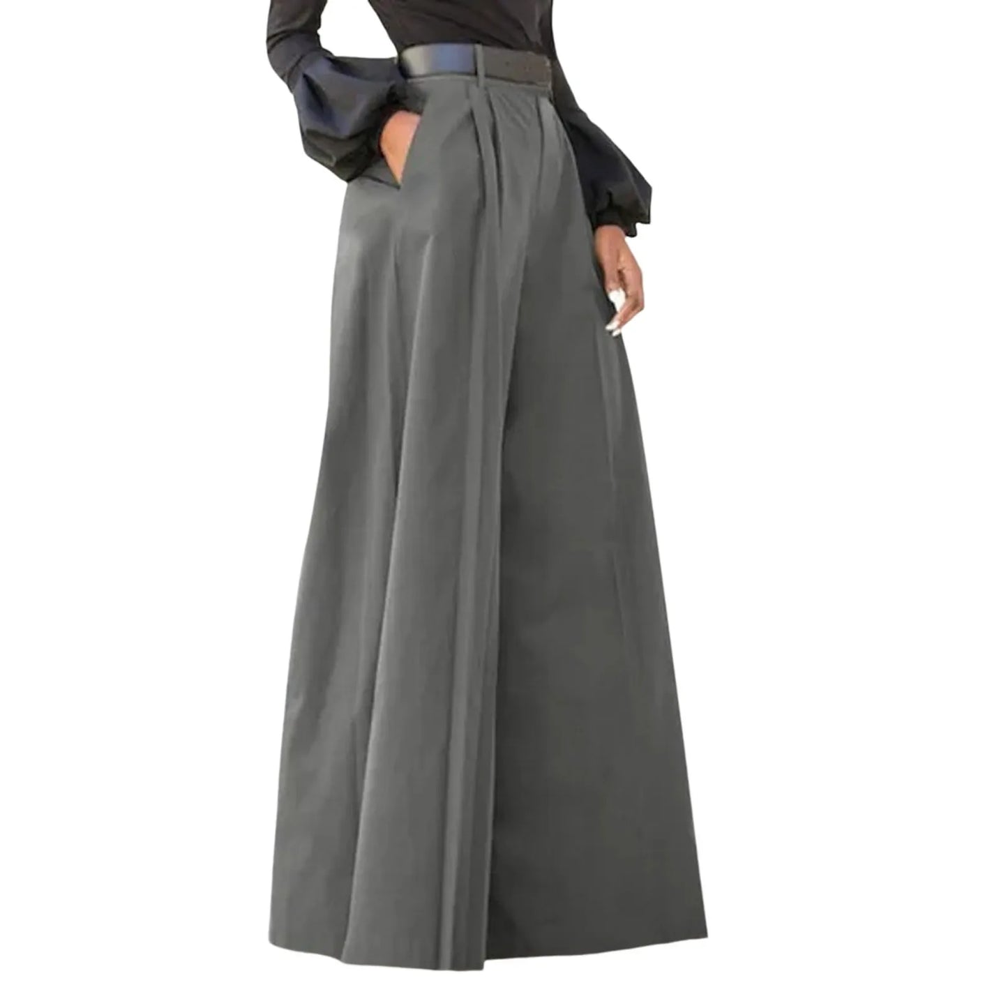 Wide-Leg Pleat Trousers