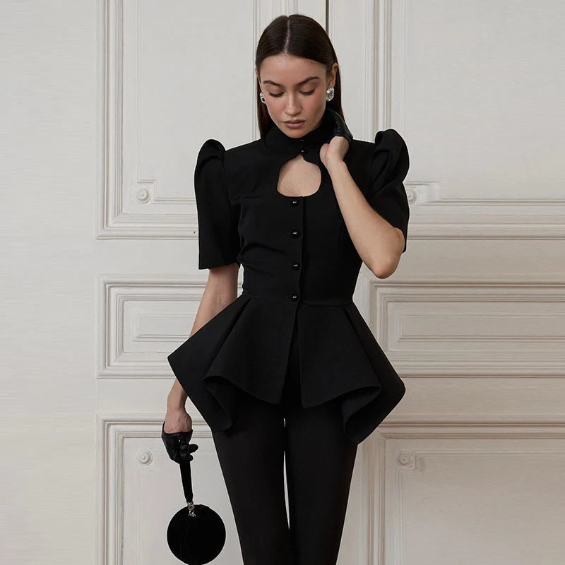 Sculpted Peplum Blouse