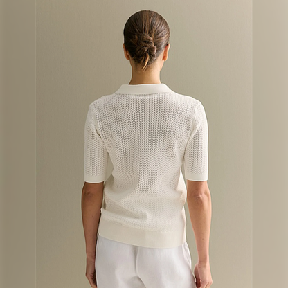 Pointelle Knit Polo