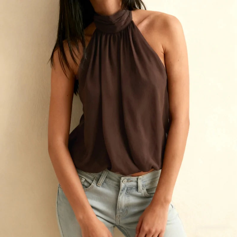 Luna High-Neck Halter Top
