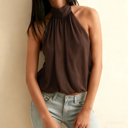 Luna High-Neck Halter Top