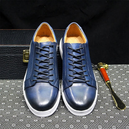 Woven Cap Leather Sneaker