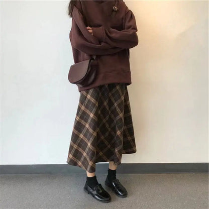 Highland Plaid Midi Skirt