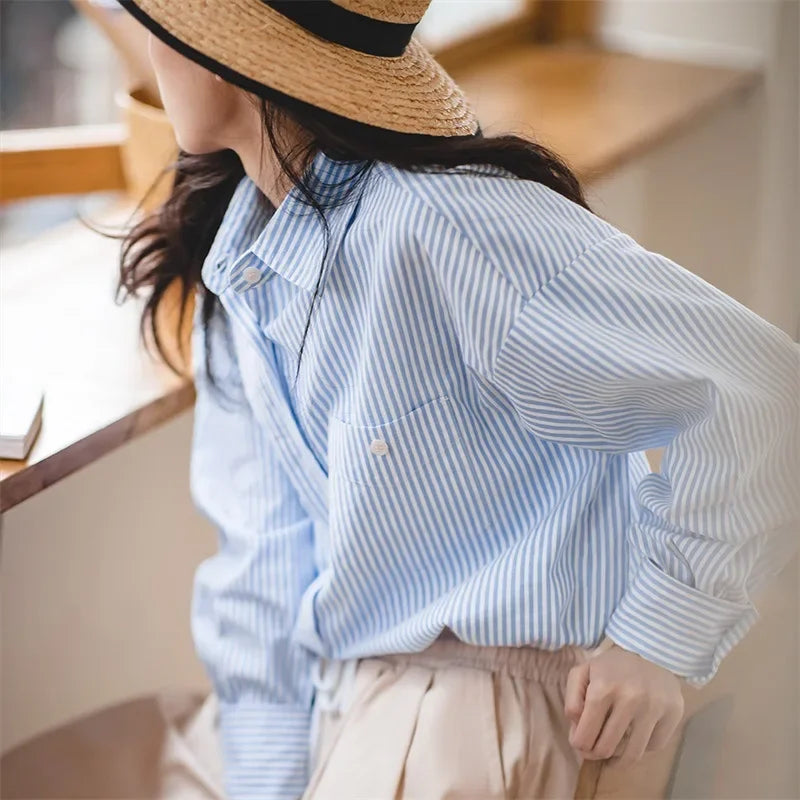 Oversized Stripe Poplin Shirt