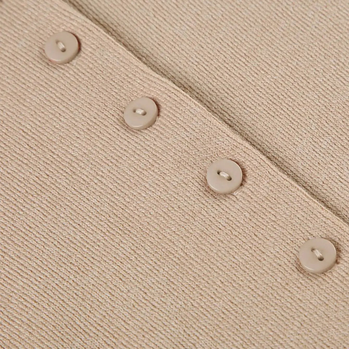 Sculpted Knit Button-Front Mini