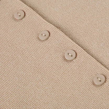 Sculpted Knit Button-Front Mini