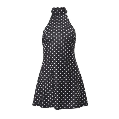 Midnight Dot Halter Dress