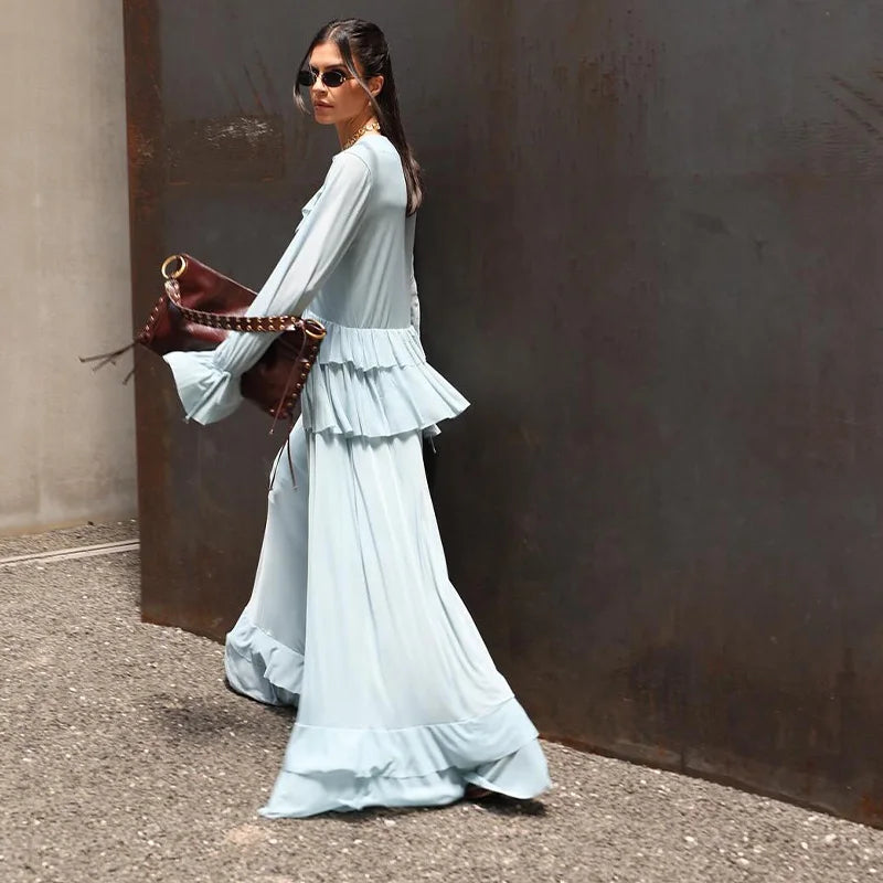 Sky Ruffle Maxi