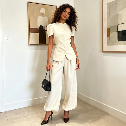 Structured Peplum Tailored Set