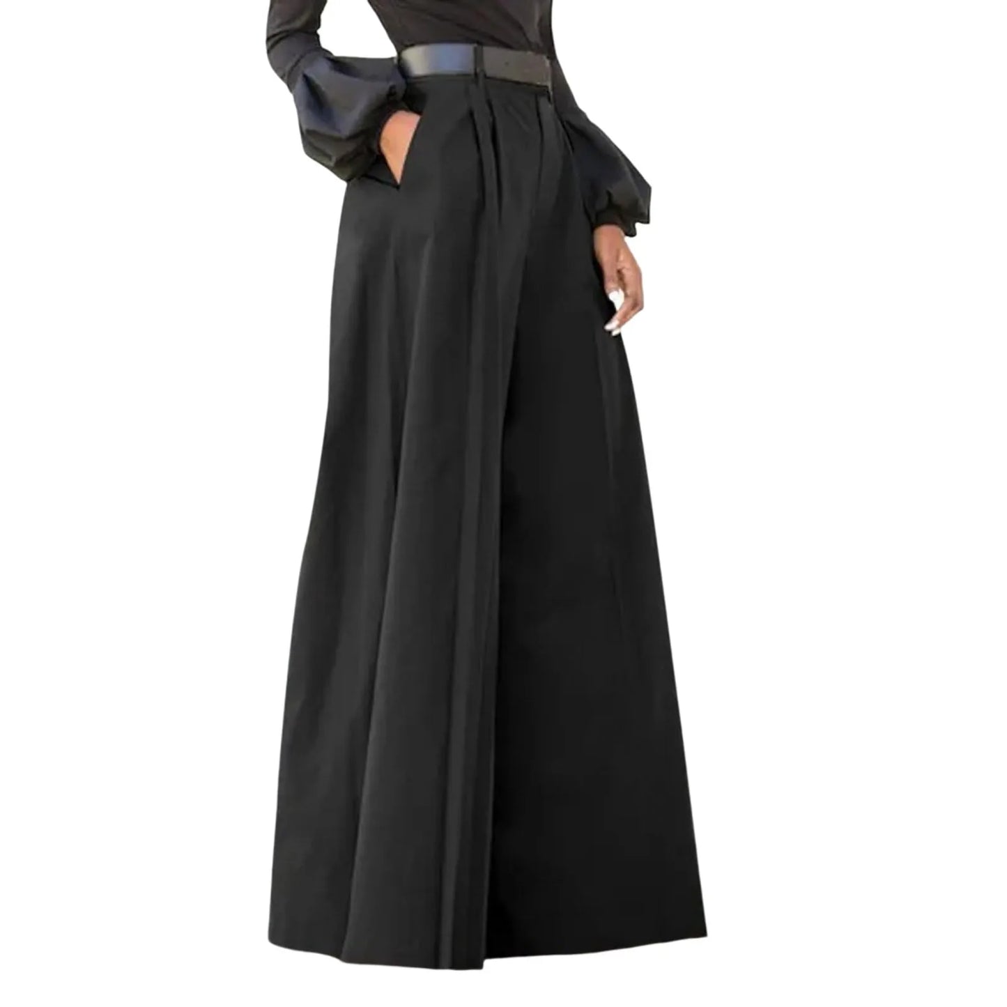 Wide-Leg Pleat Trousers