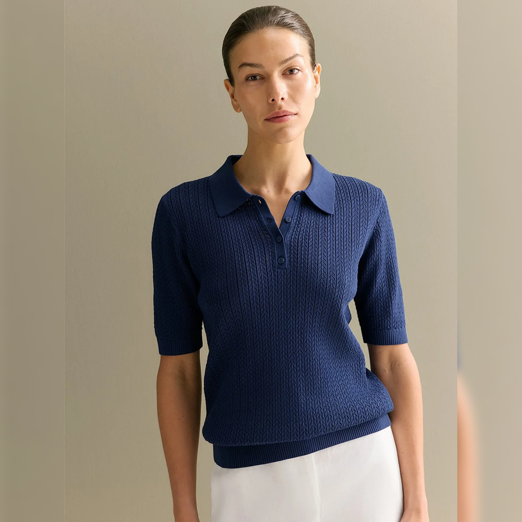 Pointelle Knit Polo