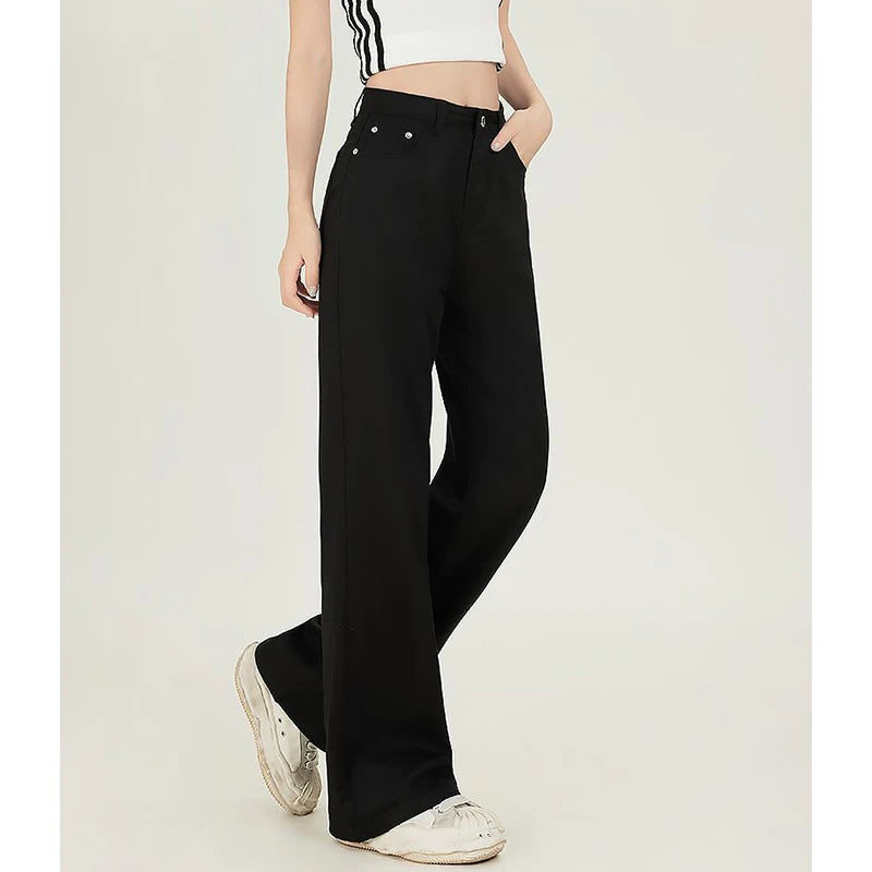 Wide-Leg Straight Trousers