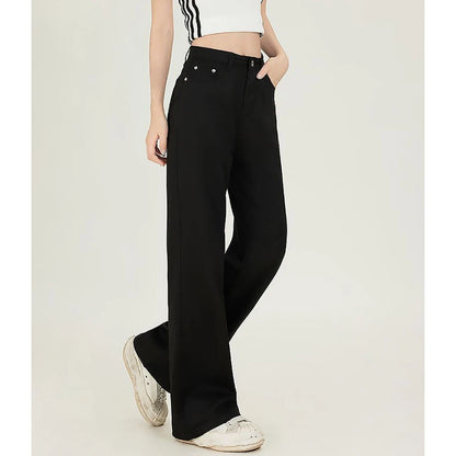 Wide-Leg Straight Trousers
