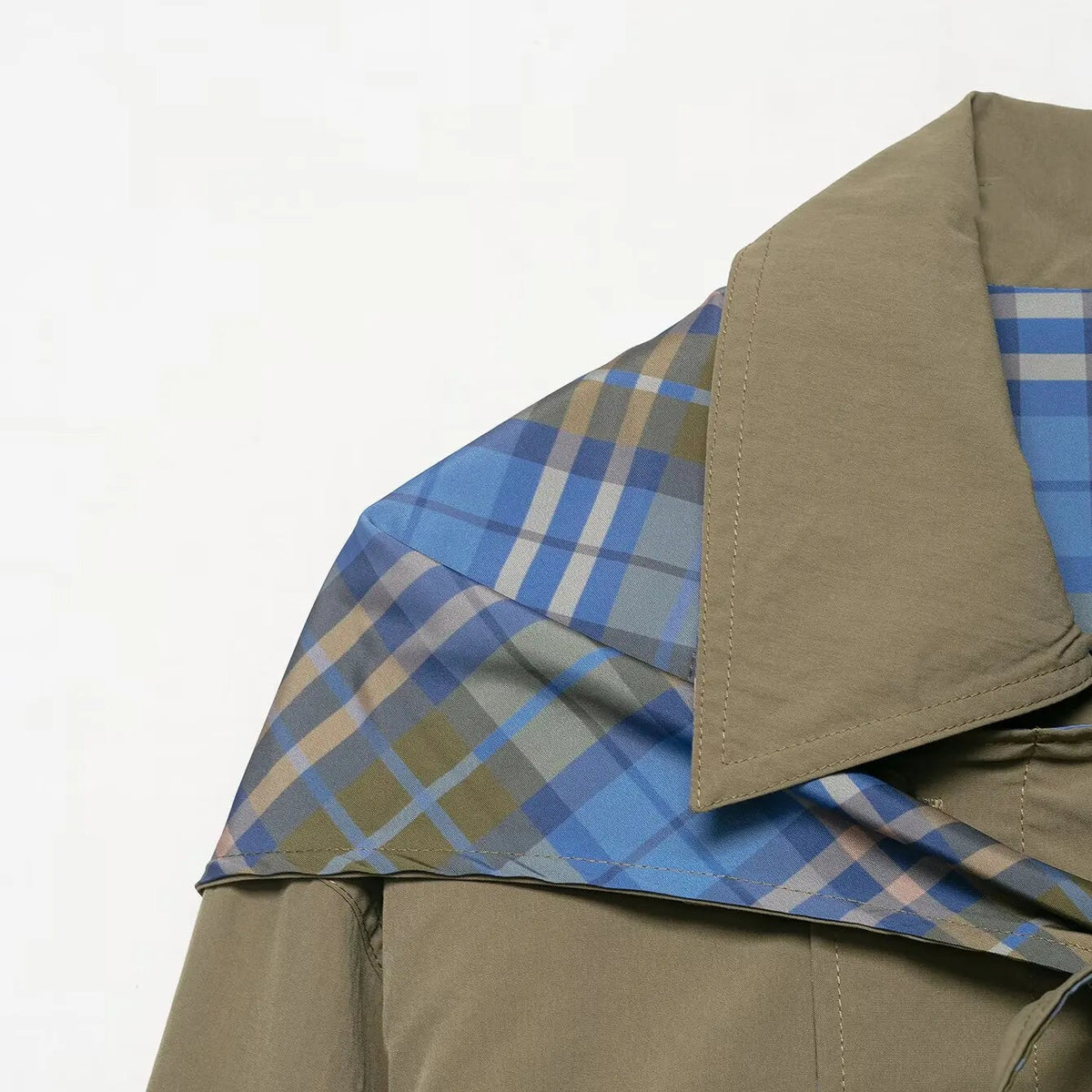 Reversible Plaid Trench