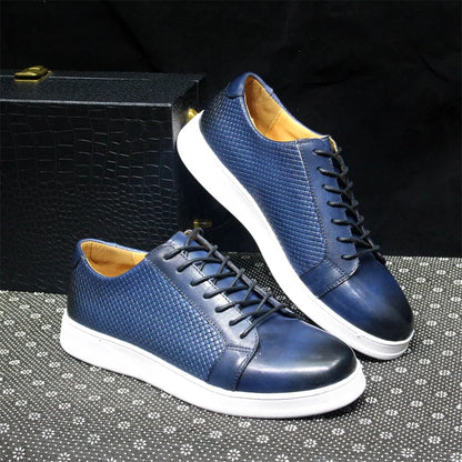 Woven Cap Leather Sneaker