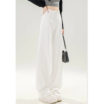 Wide-Leg Straight Trousers