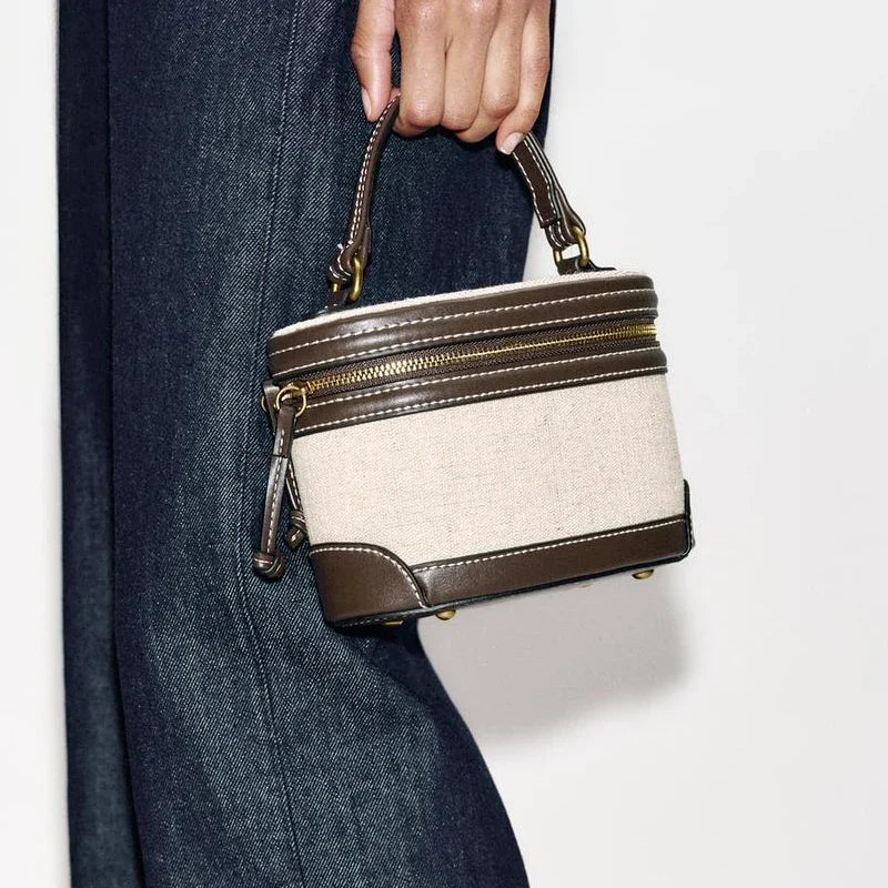 Woven Leather Vanity Bag