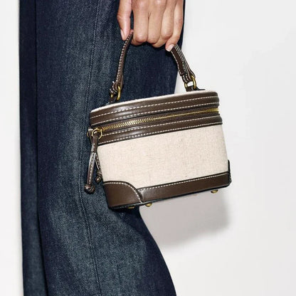 Woven Leather Vanity Bag