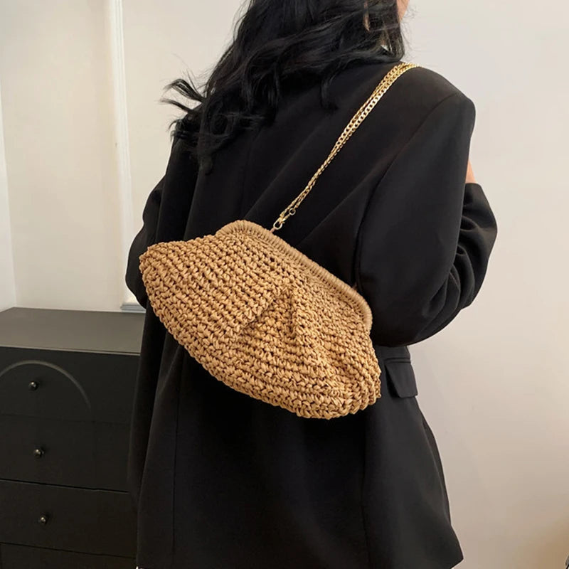 Riviera Raffia Clutch