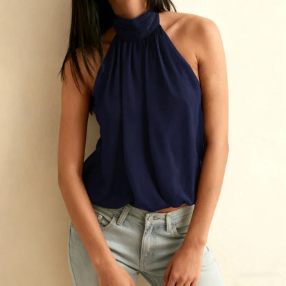 Luna High-Neck Halter Top