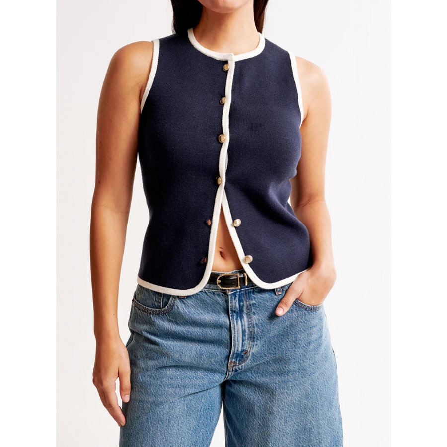 Contrast Trim Knit Tank