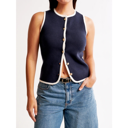 Contrast Trim Knit Tank