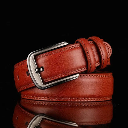 Burnished Leather Pin Belt