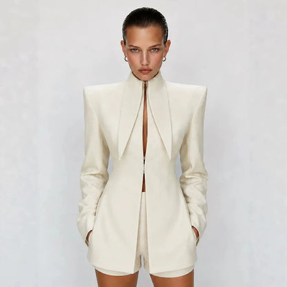 Sculpted Blazer Romper Set