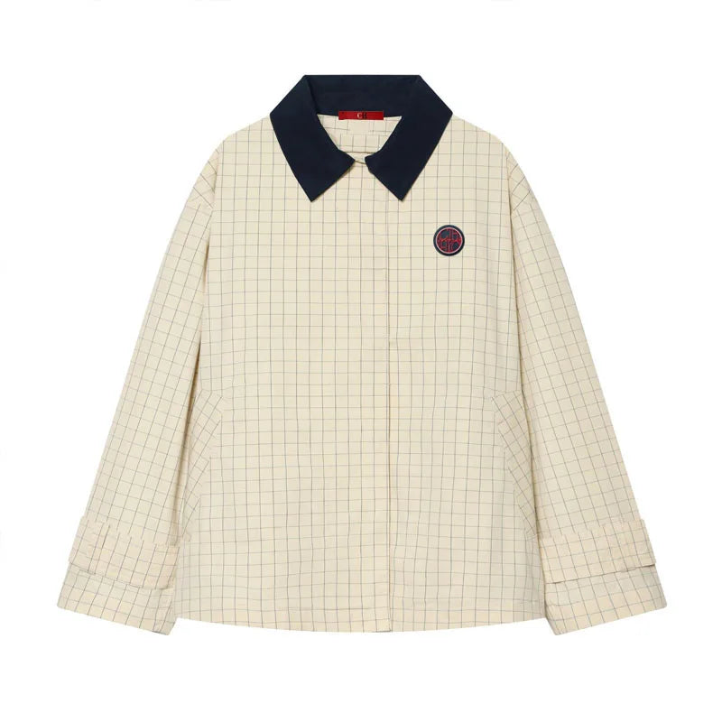 Windowpane Cotton Coach Jacket