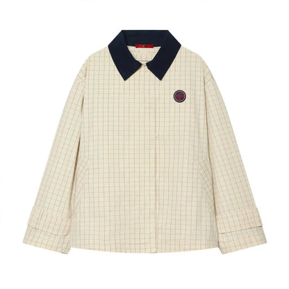Windowpane Cotton Coach Jacket