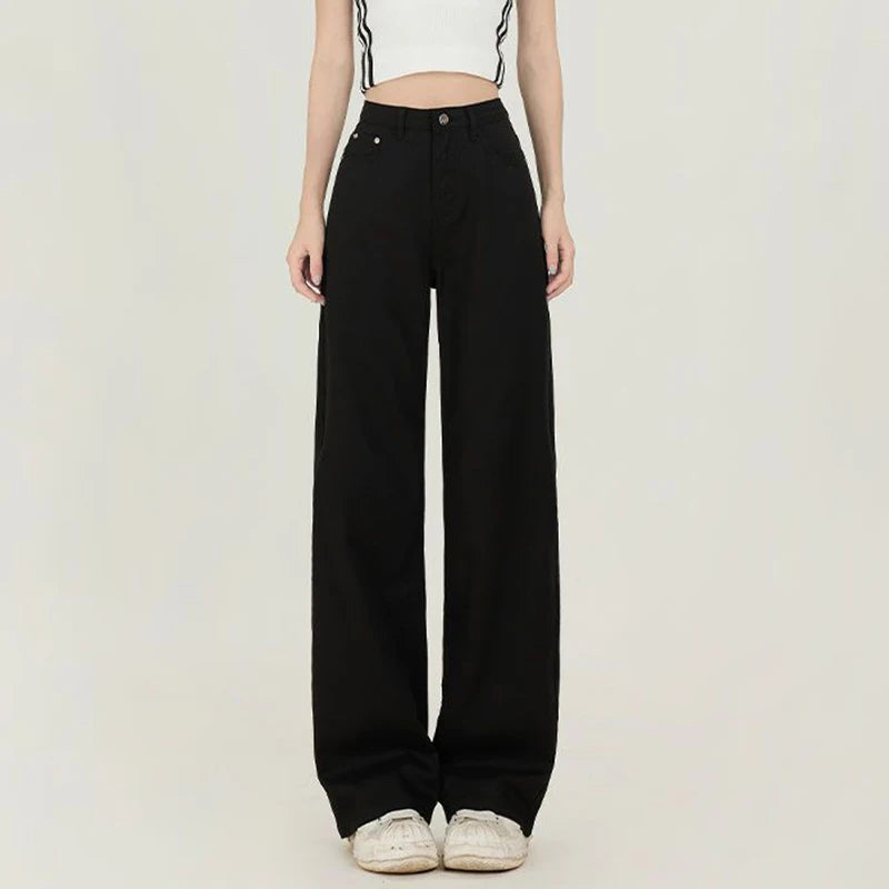 Wide-Leg Straight Trousers
