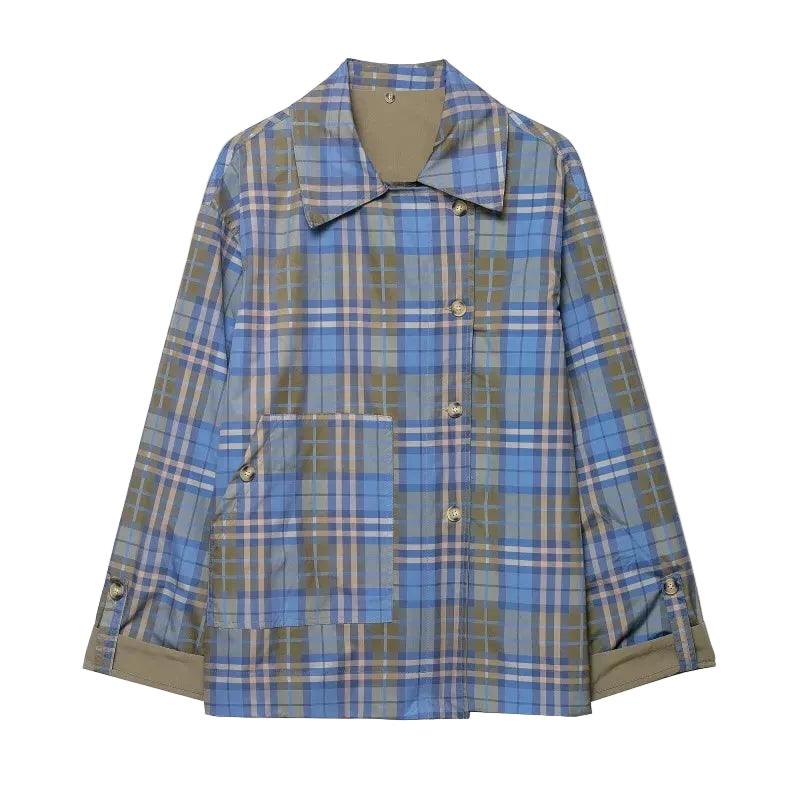 Reversible Plaid Trench