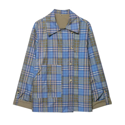 Reversible Plaid Trench