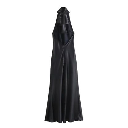 Draped Halter Maxi Dress