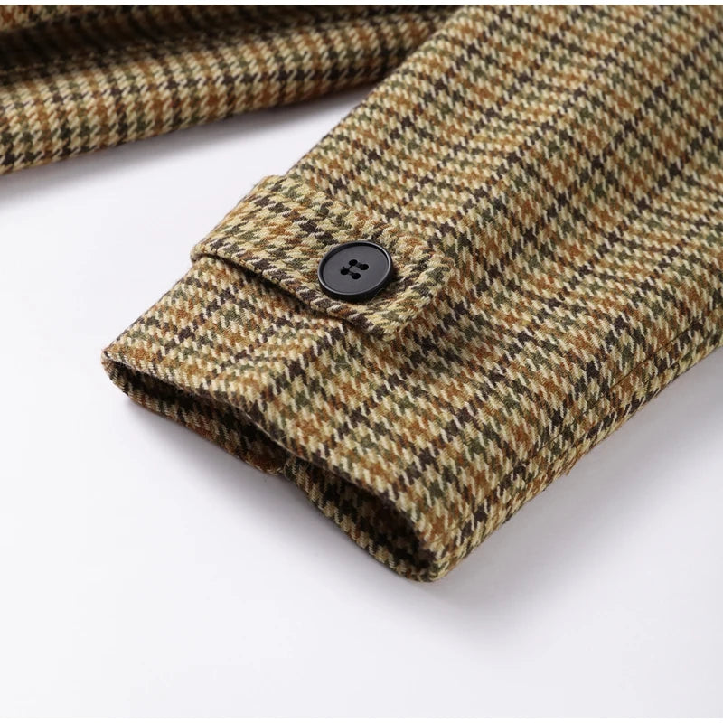 Houndstooth Cropped Overcoat