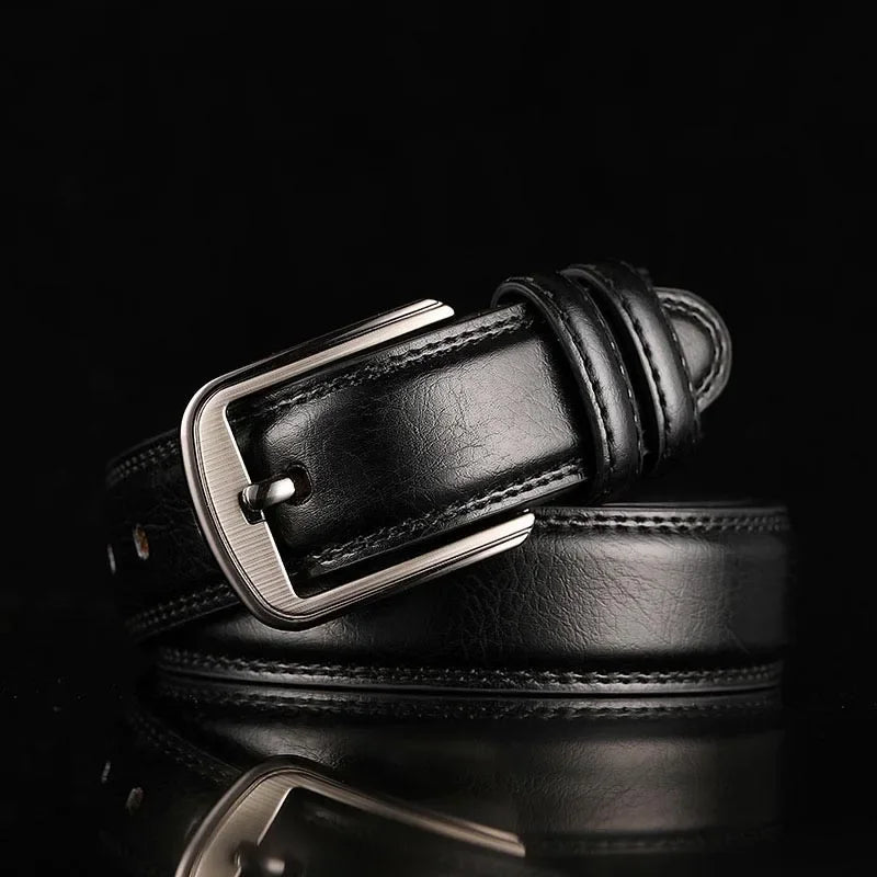 Burnished Leather Pin Belt