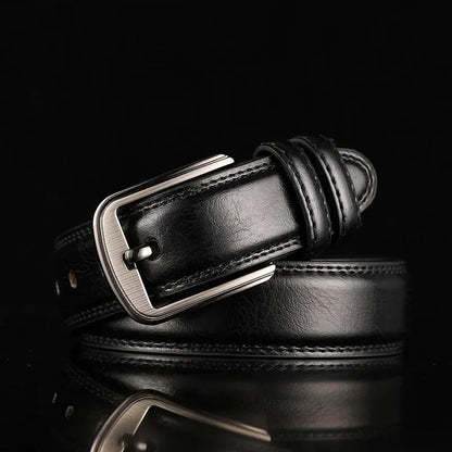 Burnished Leather Pin Belt