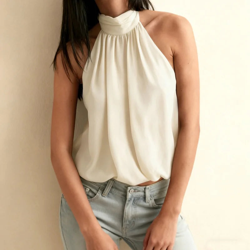 Luna High-Neck Halter Top